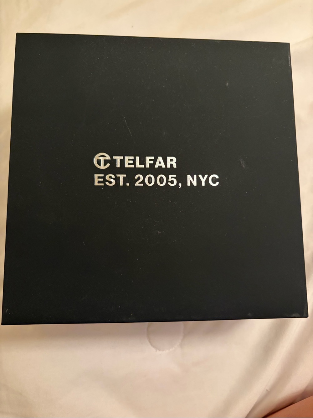 Telfar Black Box with Silver Logo